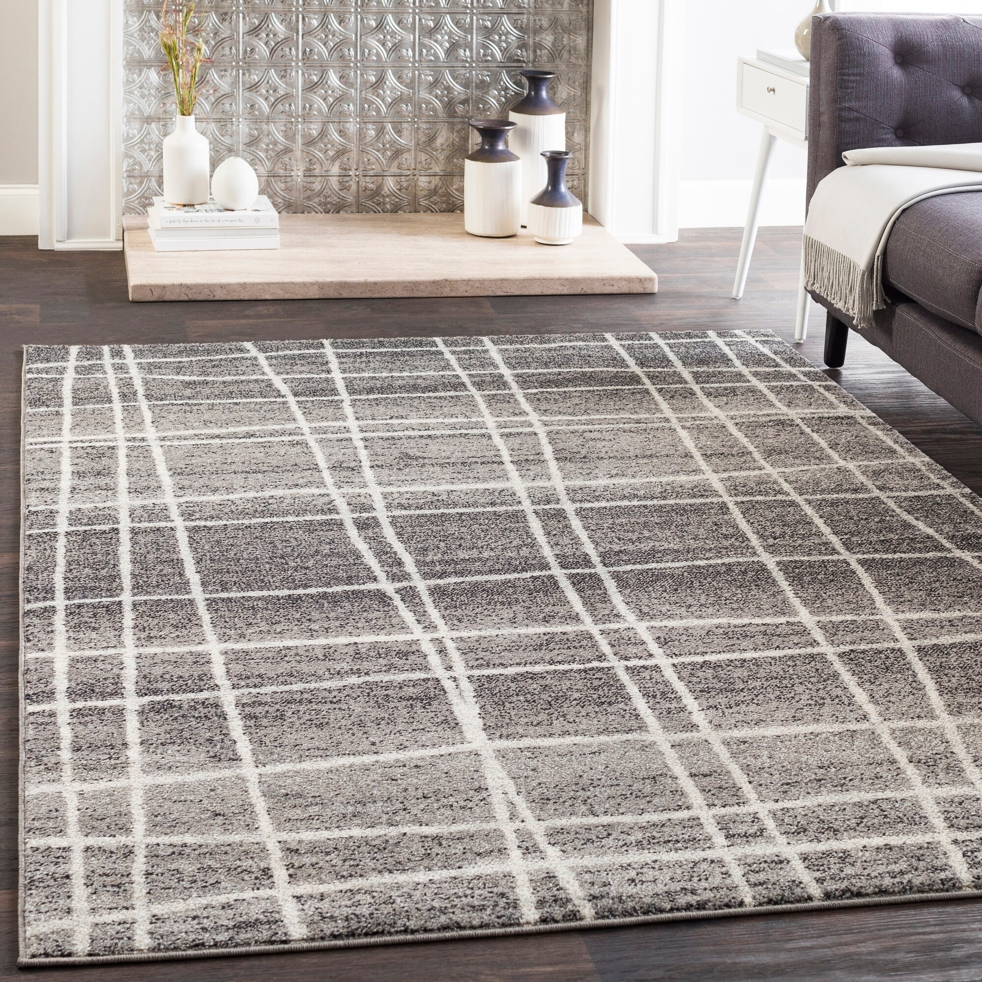 Audrey Gray Mid Century Modern Area Rug 5 3 X 7 6 Audrey Gray Mid Century Modern Area Rug