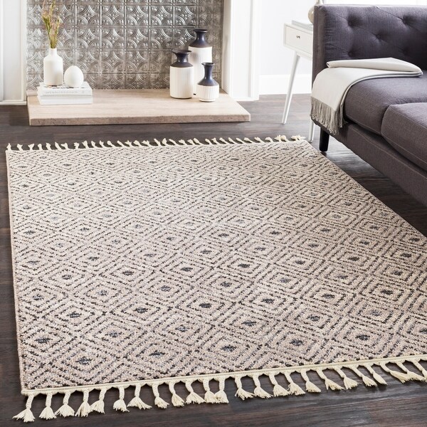Lyla Gray Moroccan Tile Tassel Area Rug - 3'11" x 5'7"