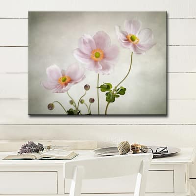Anemones' Floral Wrapped Canvas Wall Art