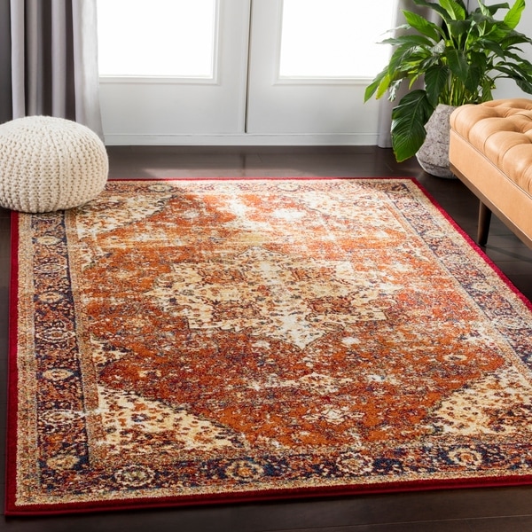 Nova Rust Vintage Medallion Area Rug - 3'11" x 5'7"
