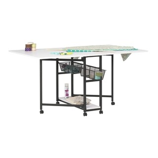Sew Ready Mobile Fabric Cutting Table with Storage