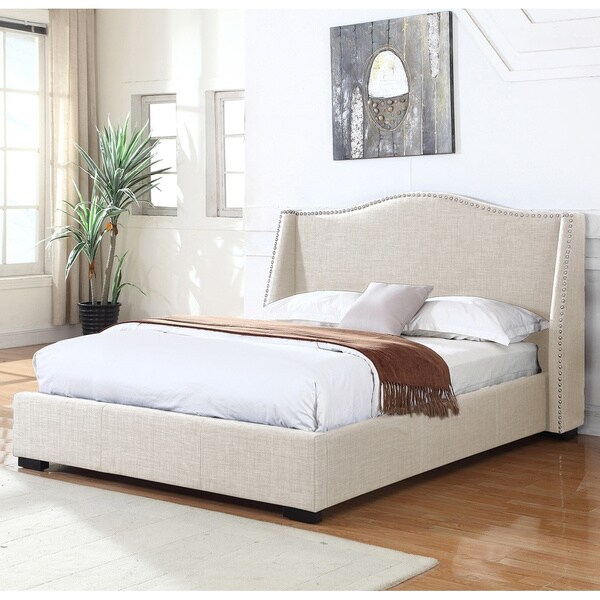 Shop Best Master Furniture 386 Natural Upholstered Panel Bed