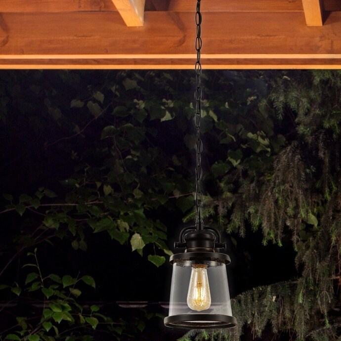 Details about   Charlie 1-Light Oil Rubbed Bronze Outdoor Hanging Pendant Vintage Edison LED 