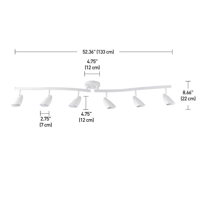 Grayson 6-Light Matte White Track Lighting, Bulbs included