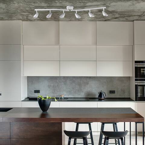 Grayson 6-Light Matte White Track Lighting, Bulbs included