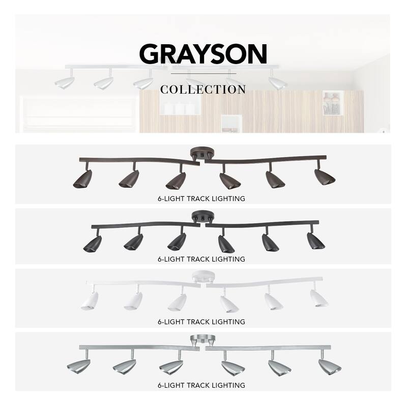 Grayson 6-Light Matte White Track Lighting, Bulbs included