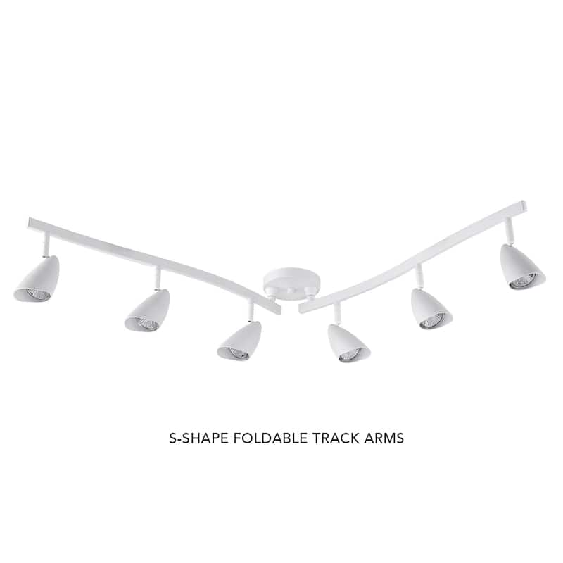 Grayson 6-Light Matte White Track Lighting, Bulbs included