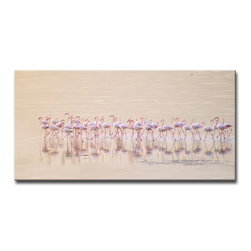 'Marching Pinks' Canvas Flamingo Wall Décor