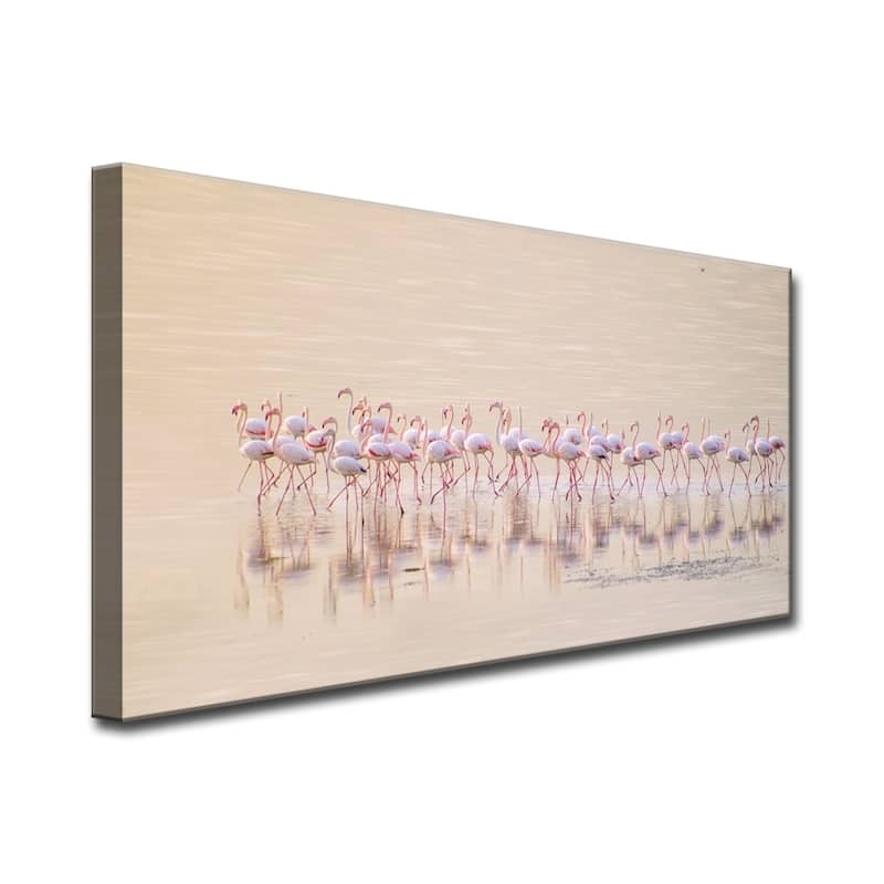 'Marching Pinks' Canvas Flamingo Wall Décor