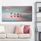 preview thumbnail 1 of 3, Family Flamingos' Wildlife Wrapped Canvas Wall Art