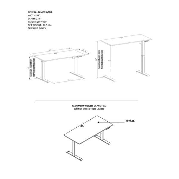 Shop Modern 48 Inch Electric Height Adjustable Sit And Standing