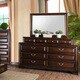 preview thumbnail 1 of 2, Oslo Traditional 2-piece 10-Drawer Dresser and Mirror Set by Furniture of America Brown Cherry