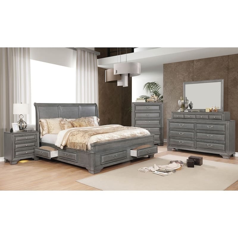 Oslo Transitional Solid Wood 5-Drawer Chest by Furniture of America