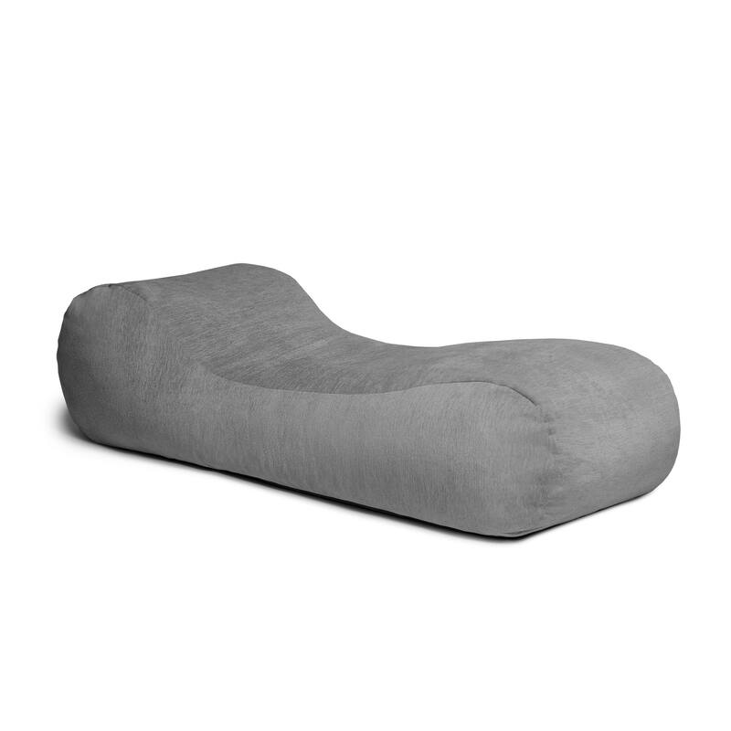 Jaxx Arlo Bean Bag Chaise Lounge Chair with Chenille Cover - Grey