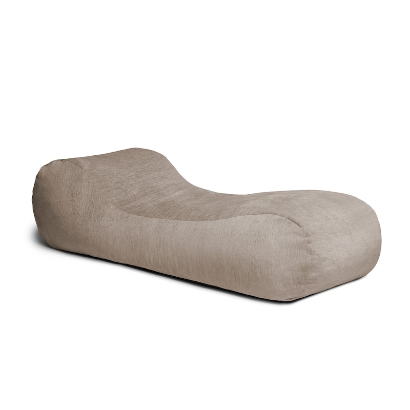 Jaxx Arlo Bean Bag Chaise Lounge Chair with Chenille Cover - Khaki