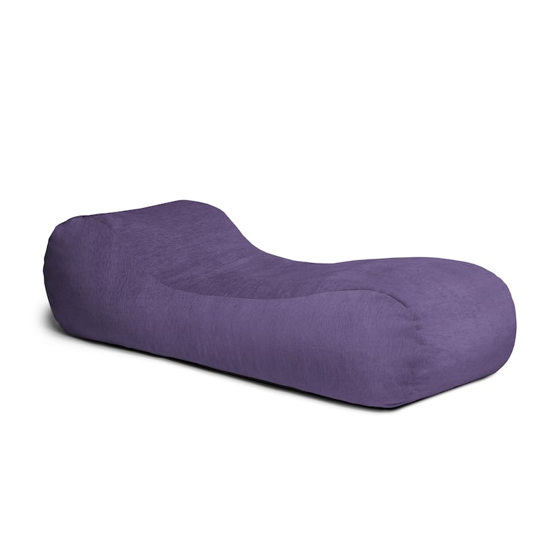 Jaxx Arlo Bean Bag Chaise Lounge Chair with Chenille Cover - Purple