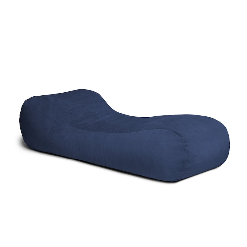 Jaxx Arlo Bean Bag Chaise Lounge Chair with Chenille Cover - Navy