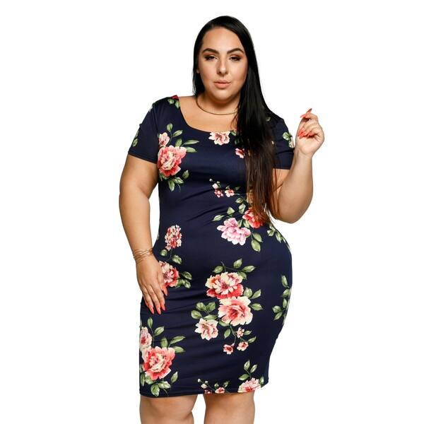 Shop Xehar Womens Plus Size Casual Short Sleeve Floral Summer Midi