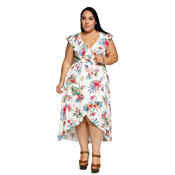 midi wrap dress plus size