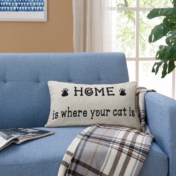 Decorative Toss Throw Cat Lover Cotton Accent Pillow by Danya B.
