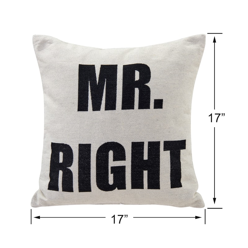 Mr. Right Decorative Toss Throw Accent Pillow by Danya B.