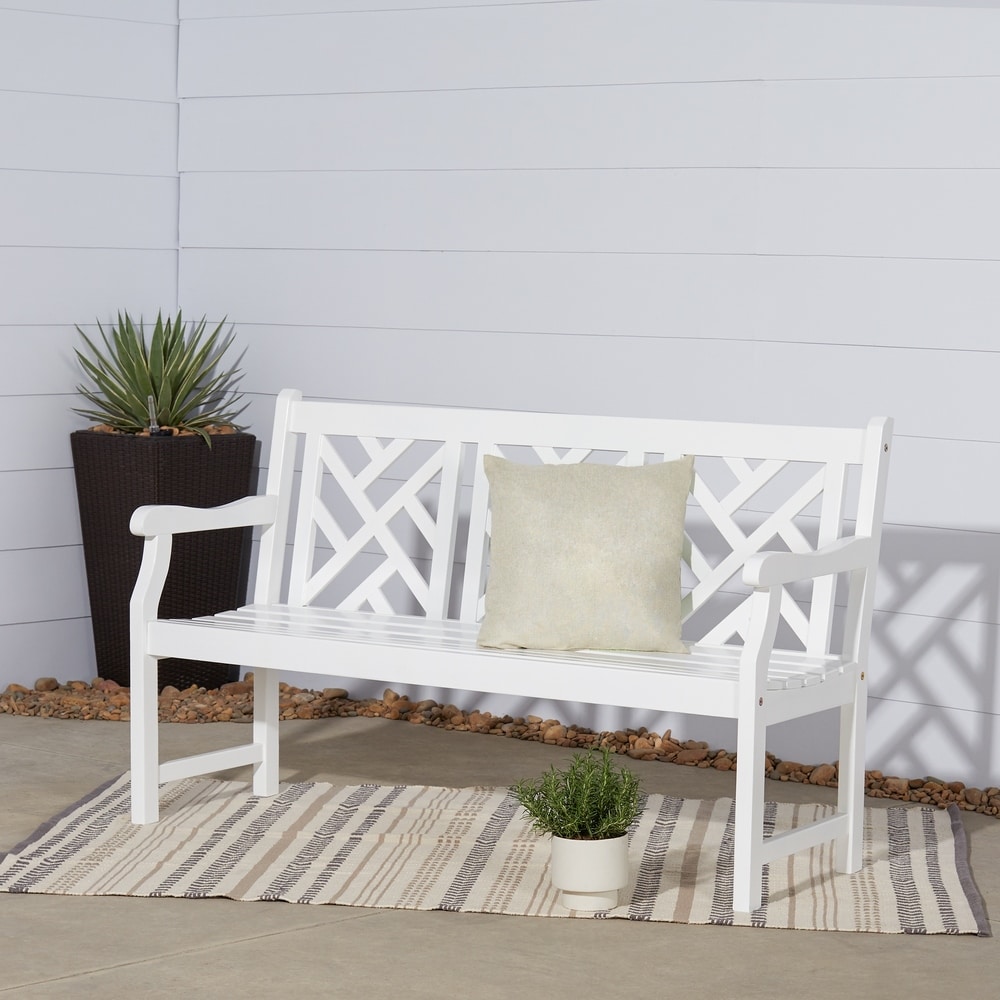 Havenside Homesurfside White Wood Garden Bench By Havenside Home Outdoor Furniture Dailymail