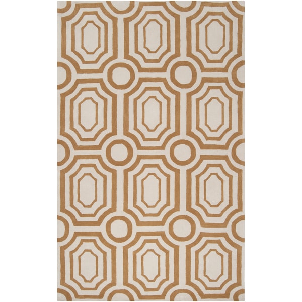 Silver Orchid Monthil Hand-tufted Gold Area Rug - 5' x 7'6