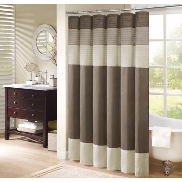 Palm Canyon Linden Pieced Faux Silk Shower Curtain