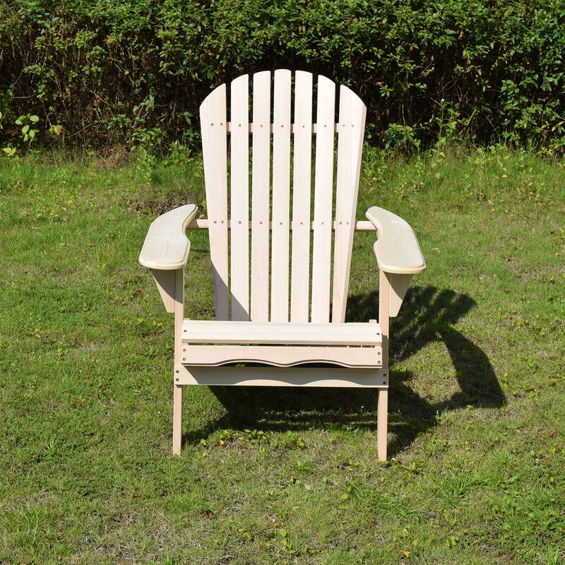 South Padre Natural Finish Foldable Adirondack Chair Kit by Havenside Home