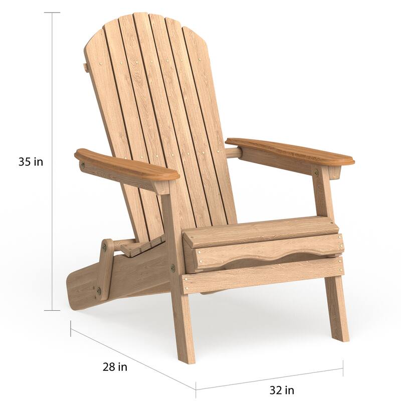 South Padre Natural Finish Foldable Adirondack Chair Kit by Havenside Home