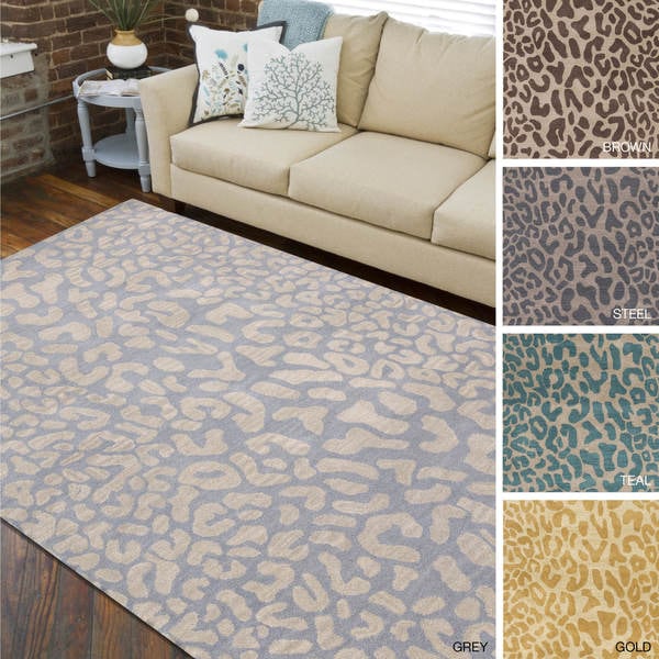 Silver Orchid Michel Hand-tufted Jungle Animal Print Wool Area Rug - 12' x 15'