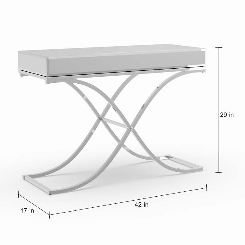 SEI Furniture Olivia Chrome Mirrored Sofa/ Console Table