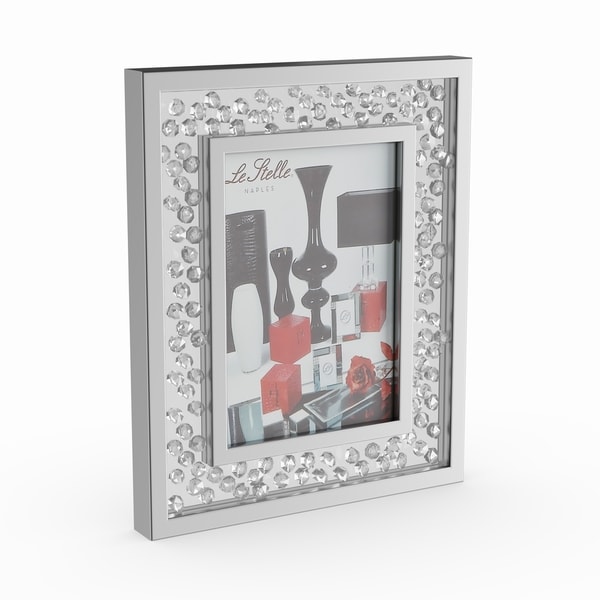 Silver Orchid Olivia Silvertone Wood Mirror Photo Frame