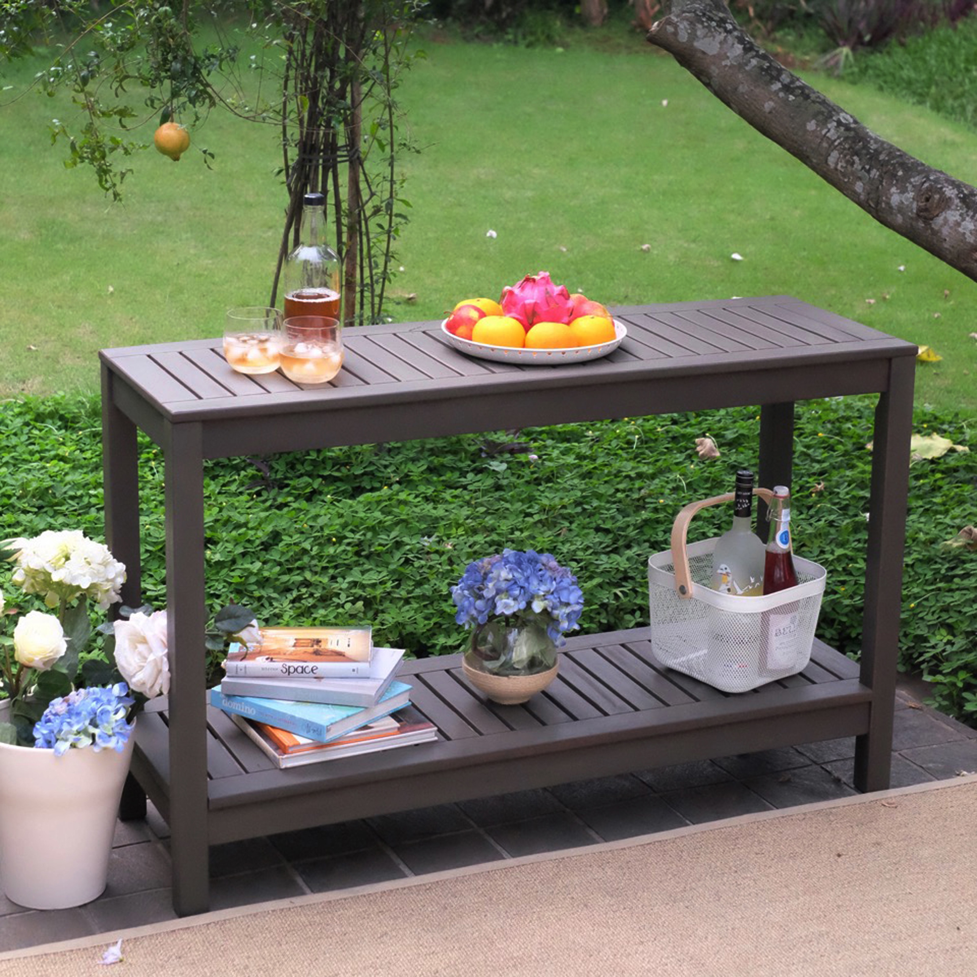 outdoor console table stone