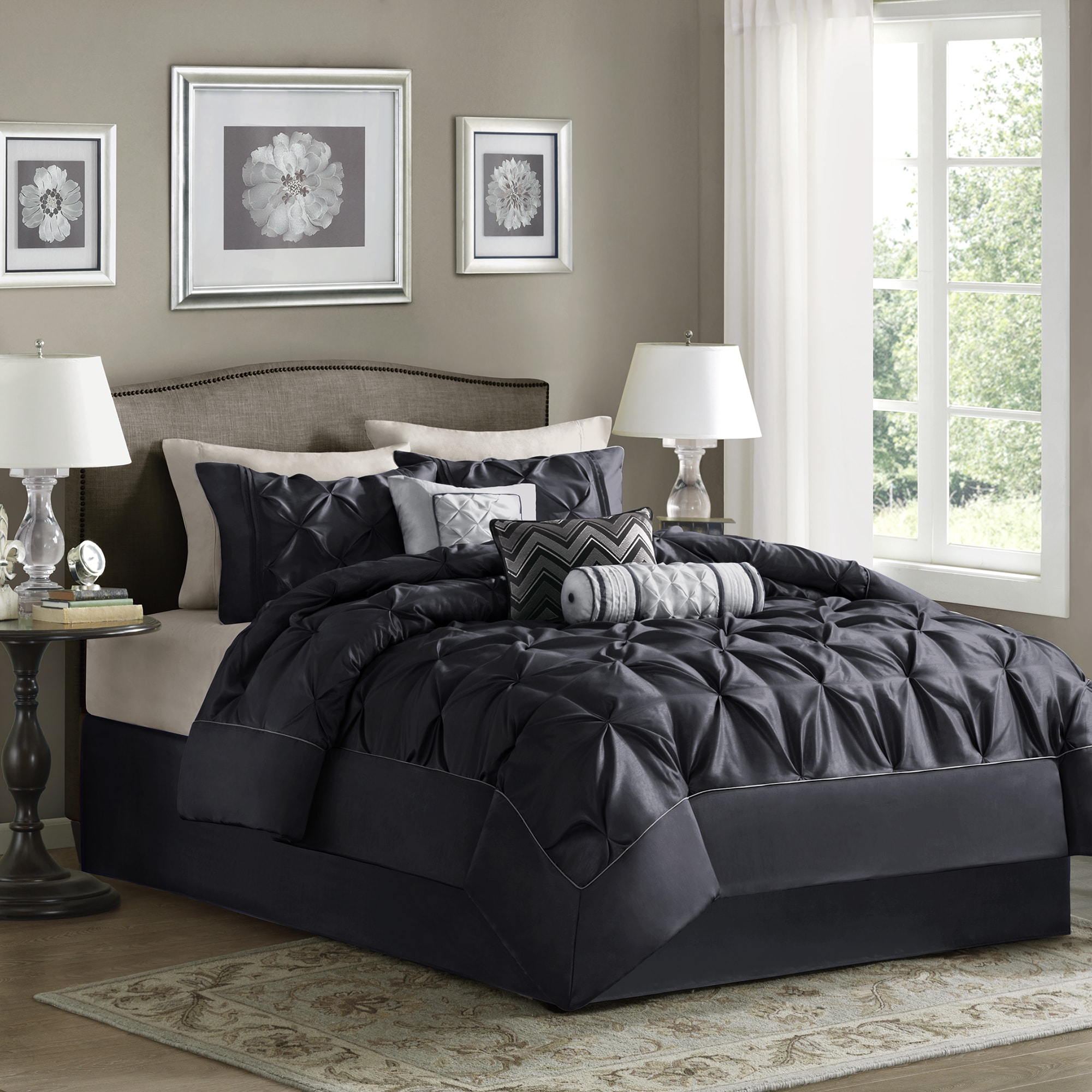 Shop Silver Orchid Niven Black 7 Piece Comforter Set On Sale