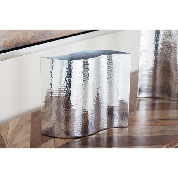 Silver Orchid Olivia Stainless Steel Vase 8 inches wide, 7 inches high