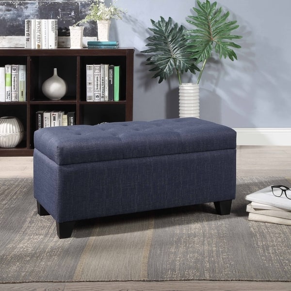Shop Carey Contemporary 36 Inch Button Tufted Storage Bench By Foa