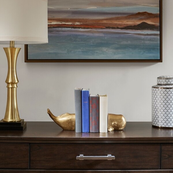Madison Park Signature Polyresin Gold Whale Bookends