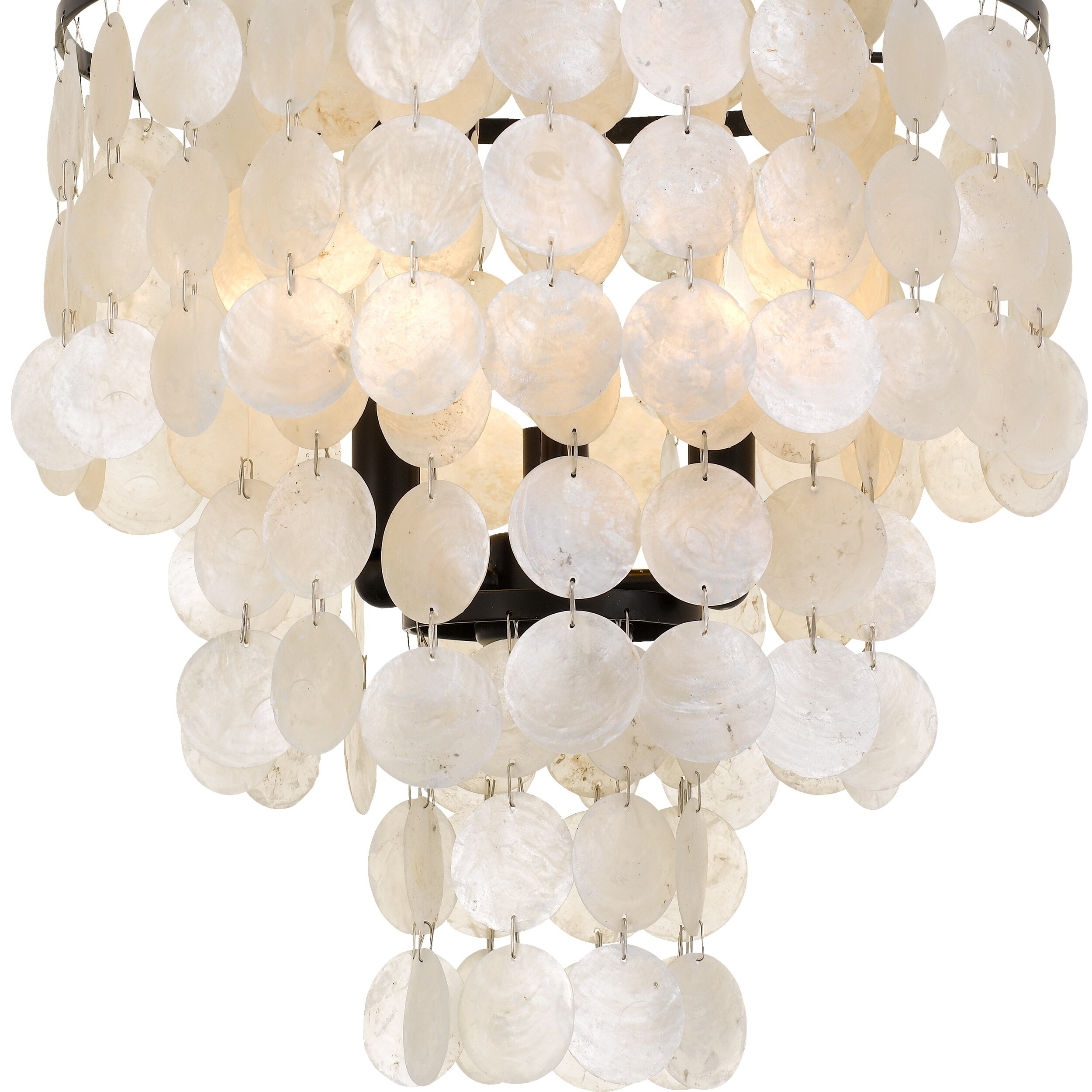 3 Light Bronze Capiz Shell Flush Mount