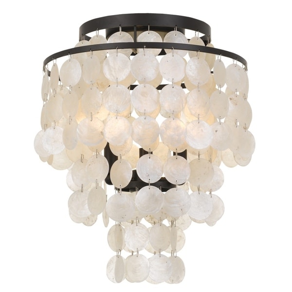 Elight Design Coastal 3 Light Bronze Capiz Shell Flush Mount Elight Design Coastal 3 Light Bronze Capiz Shell Flush Mount