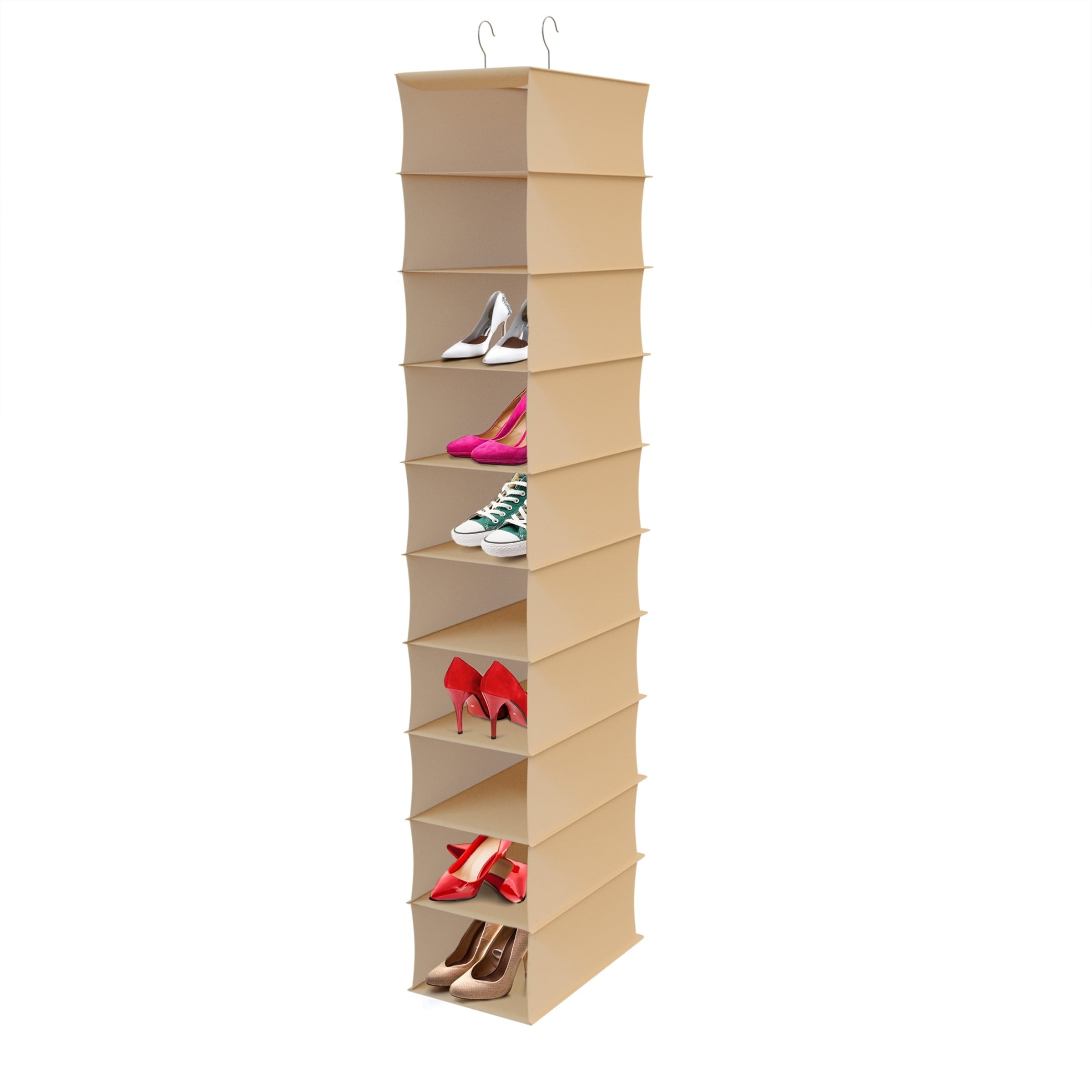 Shop Black Friday Deals On Hanging Shoe Organizer 10 Shelf Vertical Closet Storage For Heels Flats Sneakers Space Saving By Lavish Home Overstock 21294221