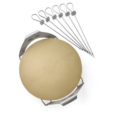 PRO Pizza Stone with Skewers and Rack