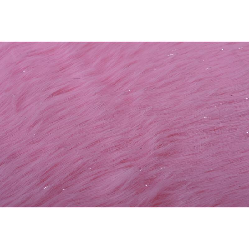 Serenta FauxFur Rug Sheepskin Shape Pelt Rug with Slip Stopping Pad