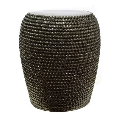 Sagebrook Home FC10245-01 Bead Texture Ceramic Garden Stool, Dark Gold Ceramic, 12.6 x 12.6 x 18.5 Inches