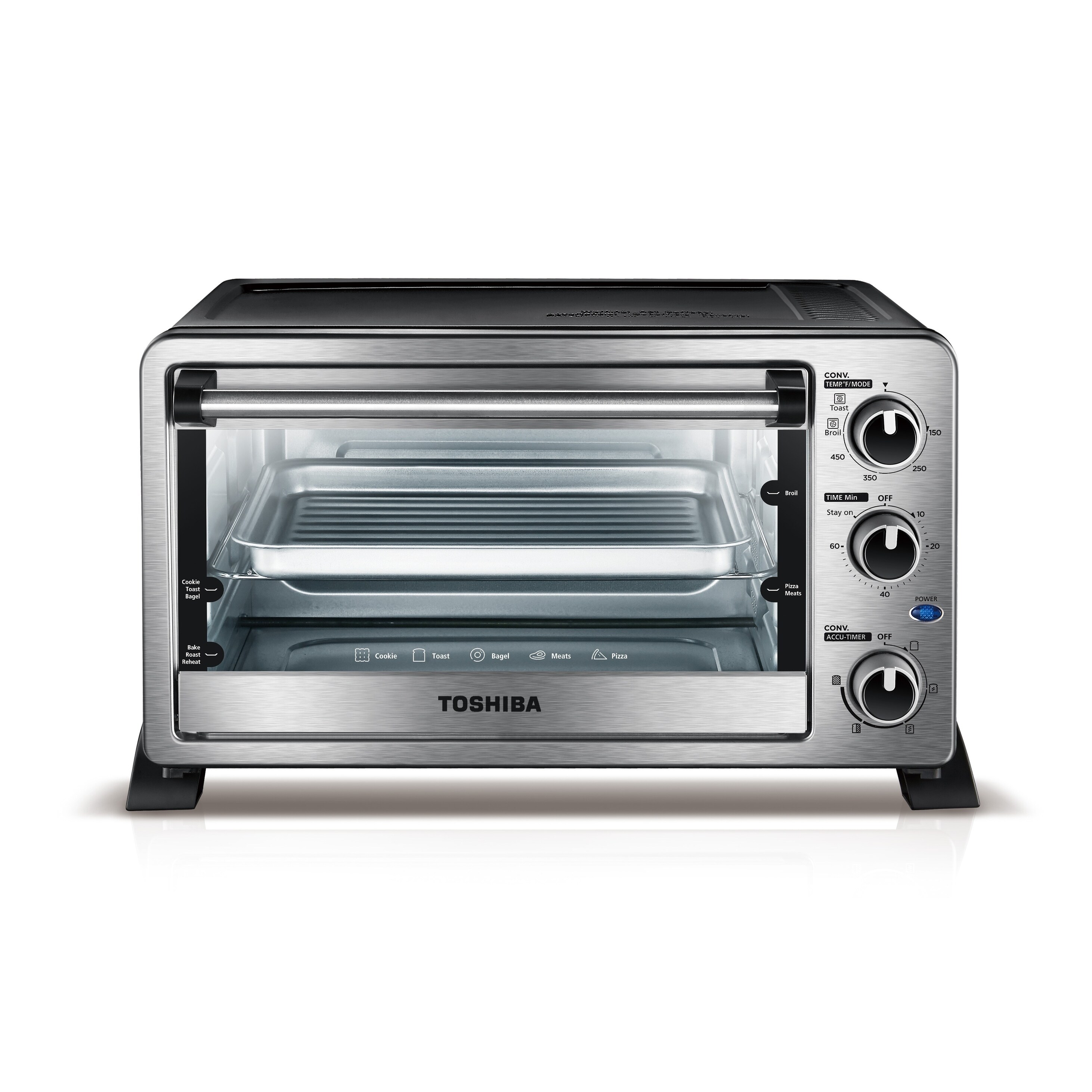 Toshiba MC25CEYCHSS 6Slice Convection Toaster Oven, Stainless Steel