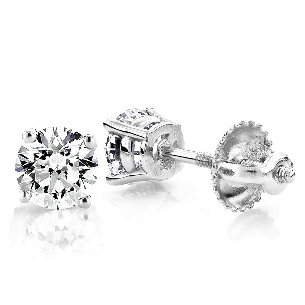 1ct tw Solitaire 14k Gold Studs  Lab Grown Diamonds  Lightbox Jewelry