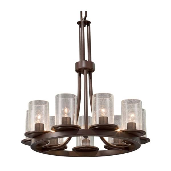 Justice Design Fusion Dakota 9light Dark Bronze Ring Chandelier