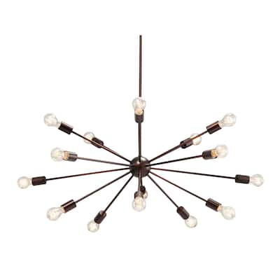 Justice Design No Shade Axion 15-light Dark Bronze Large Chandelier