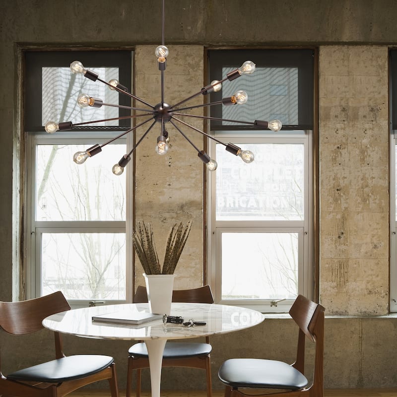 Justice Design No Shade Axion 15-light Dark Bronze Large Chandelier