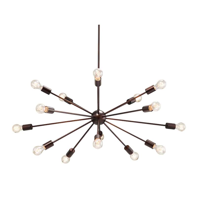 Justice Design No Shade Axion 15-light Dark Bronze Large Chandelier